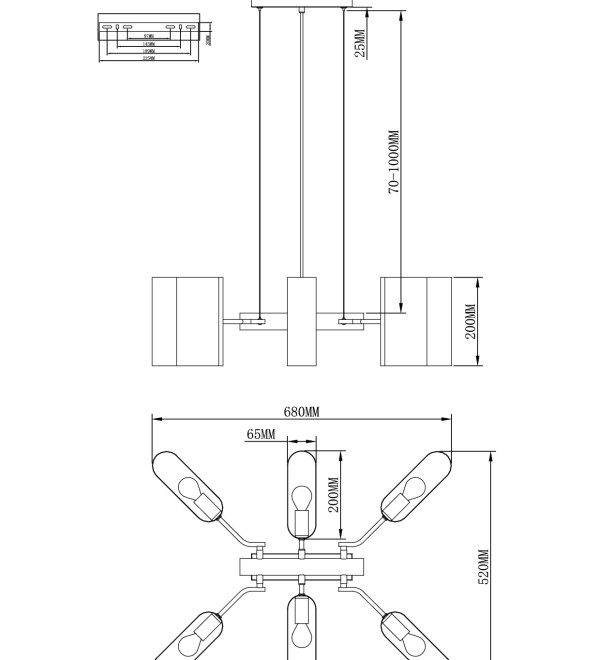 Люстра подвесная Moderli V11813-6P Metalicana