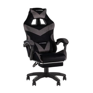 Кресло спортивное TopChairs MG-7019 велюр черно-серый