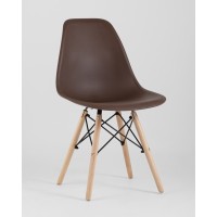 Стул Eames Style DSW коричневый (разборный каркас)