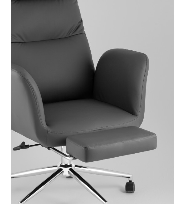 Кресло руководителя TopChairs Solid NC с оттоманкой серый