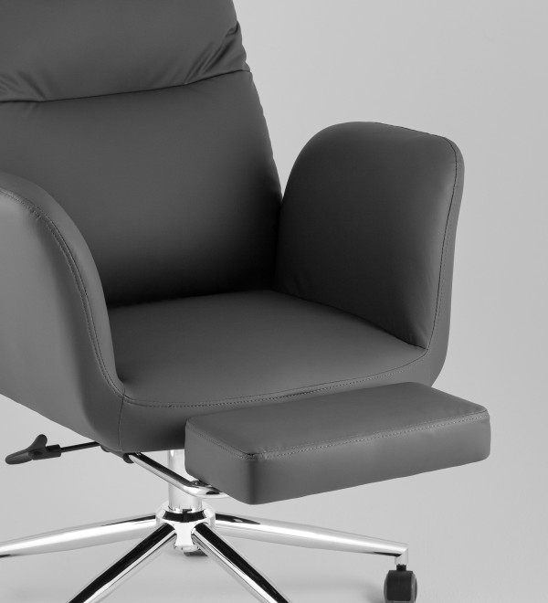 Кресло руководителя TopChairs Solid NC с оттоманкой серый