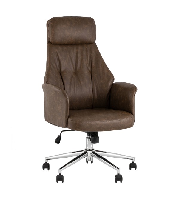 Кресло офисное TopChairs Neoma коричневый экокожа