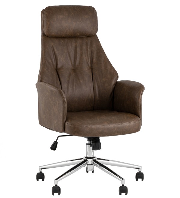 Кресло офисное TopChairs Neoma коричневый экокожа