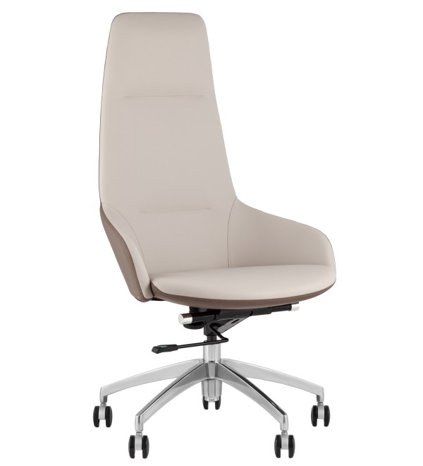 Кресло руководителя TopChairs Soulo светло-серый, коричневый