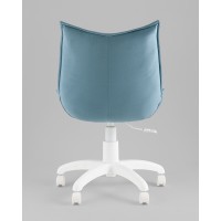 Кресло офисное Осло велюр пыльно-синий, пластик белый