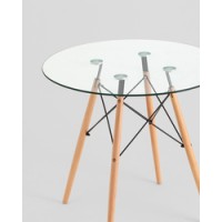 Стол Eames DSW NEW D80 стеклянный