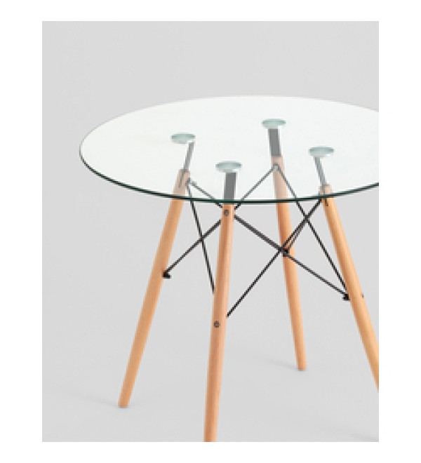 Стол Eames DSW NEW D80 стеклянный