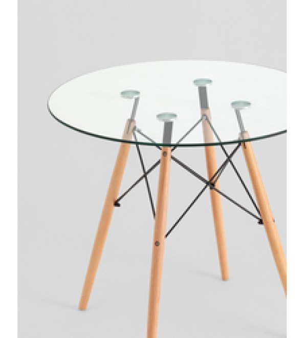 Стол Eames DSW NEW D80 стеклянный
