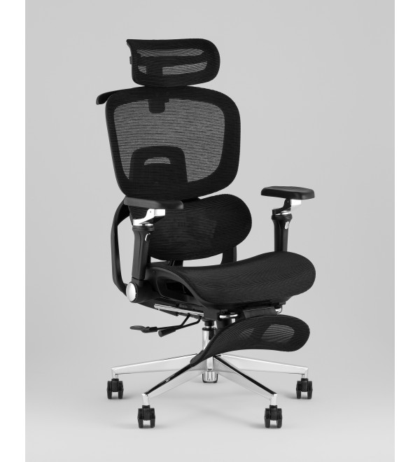 Кресло офисное TopChairs Prodigy с оттоманкой черный