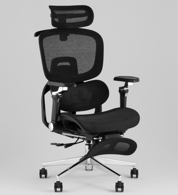 Кресло офисное TopChairs Prodigy с оттоманкой черный