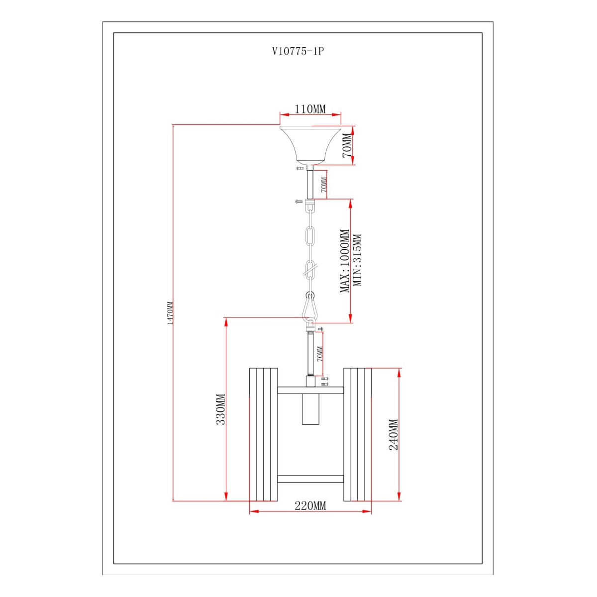 Светильник подвесной Moderli V10775-1P Monte