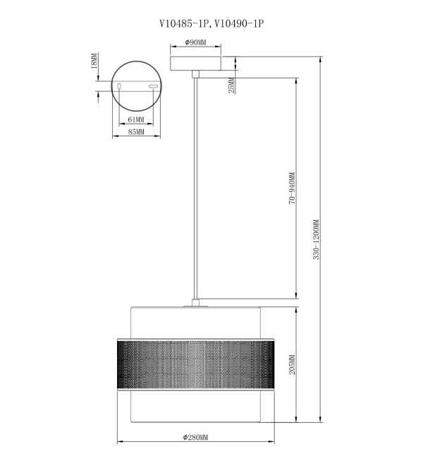 Светильник подвесной Moderli V10485-1P Gela