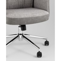 Кресло офисное TopChairs Neoma светло-серый экокожа ткань
