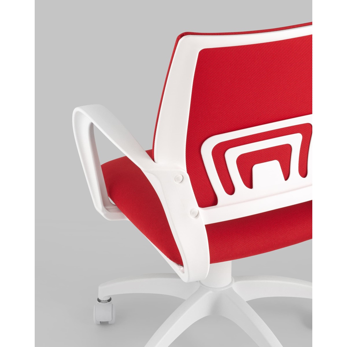 Кресло офисное TopChairs ST-BASIC-W красная ткань крестовина белый пластик