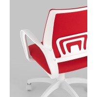 Кресло офисное TopChairs ST-BASIC-W красная ткань крестовина белый пластик