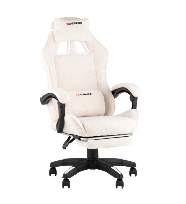 Кресло спортивное TopChairs MG-7019 букле белый