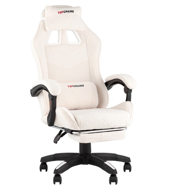 Кресло спортивное TopChairs MG-7019 букле белый