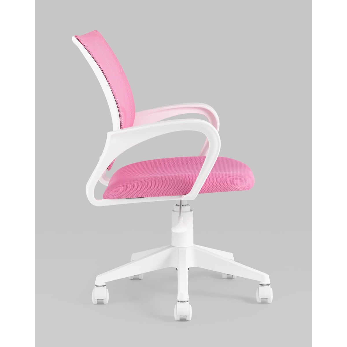 Кресло офисное TopChairs ST-BASIC-W розовый крестовина пластик белый