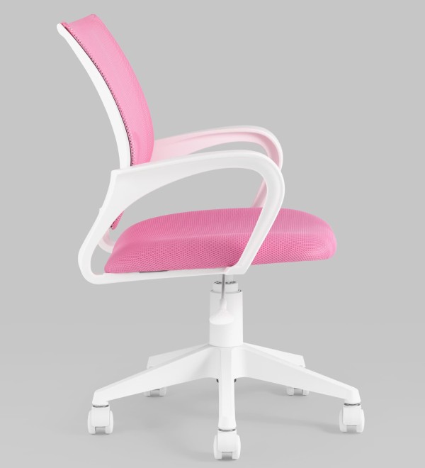 Кресло офисное TopChairs ST-BASIC-W розовый крестовина пластик белый