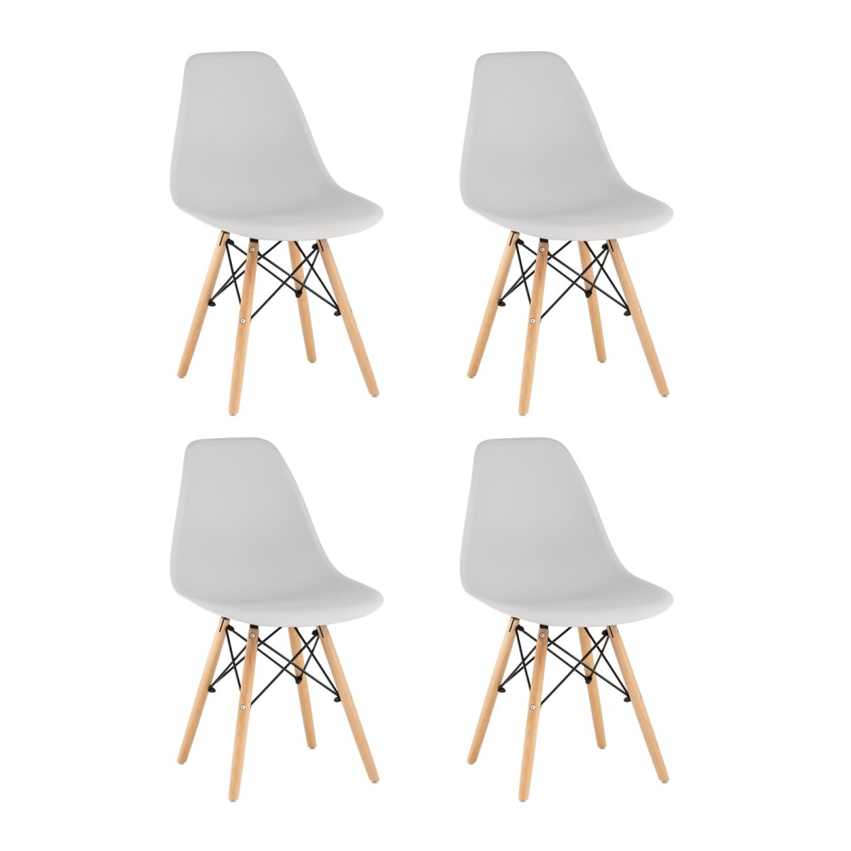 Стул Eames Style DSW светло-серый x4 (разборный каркас)