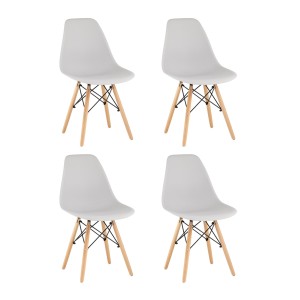 Стул Eames Style DSW светло-серый x4 (разборный каркас)