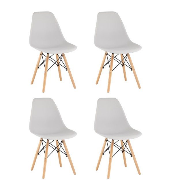Стул Eames Style DSW светло-серый x4 (разборный каркас)