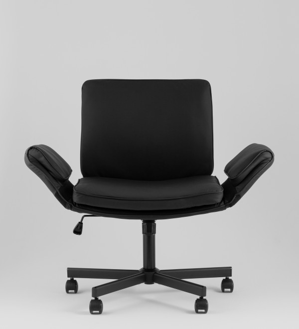 Кресло офисное TopChairs Foldo с откидными подлокотниками черное