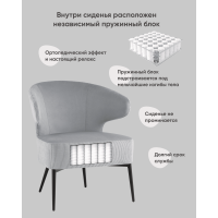 Кресло лаунж Royal Stripes велюр серый