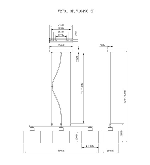 Люстра подвесная Moderli V10496-3P Room