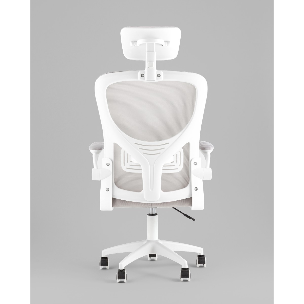 Кресло офисное TopChairs Core серый с подголовником пластик белый