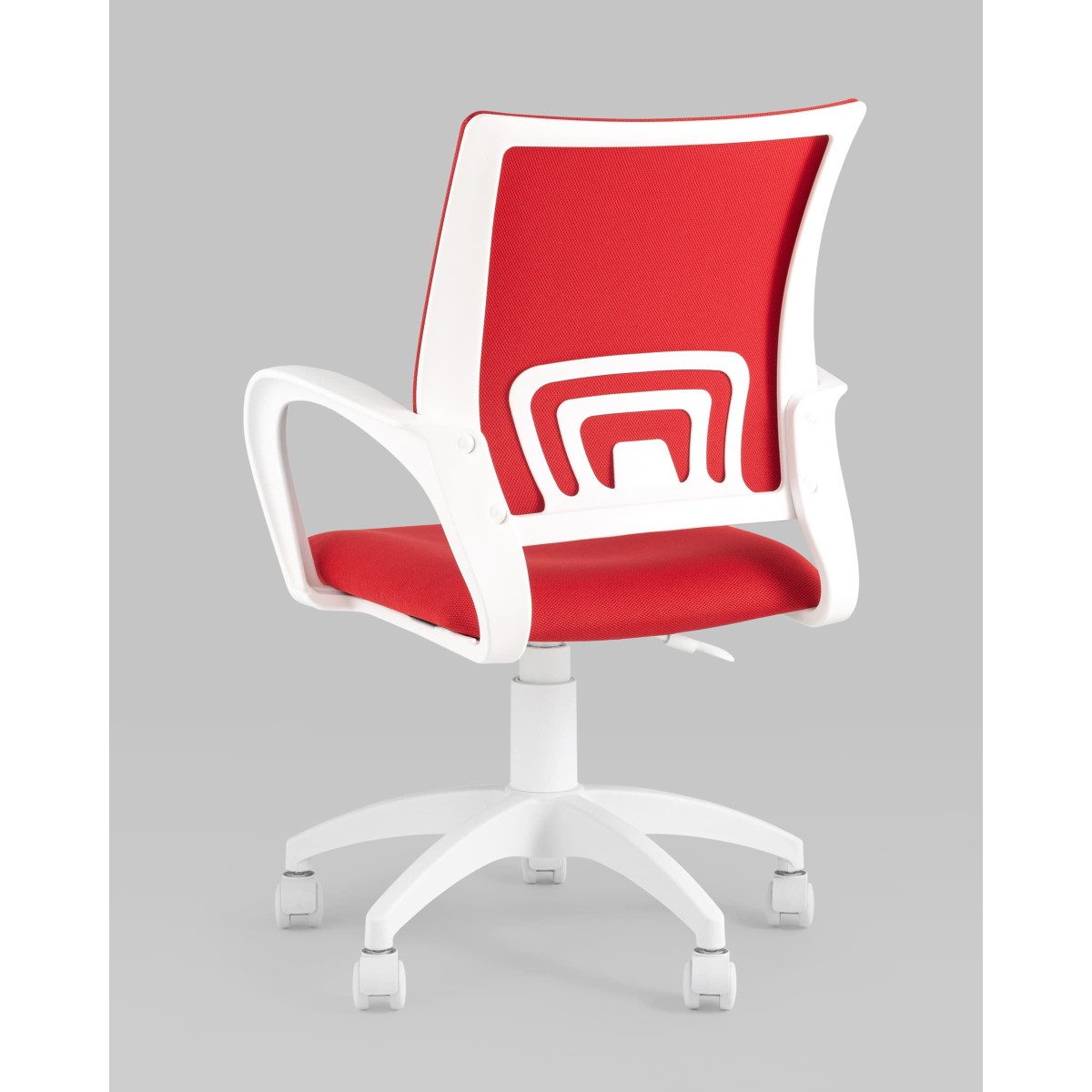 Кресло офисное TopChairs ST-BASIC-W красная ткань крестовина белый пластик
