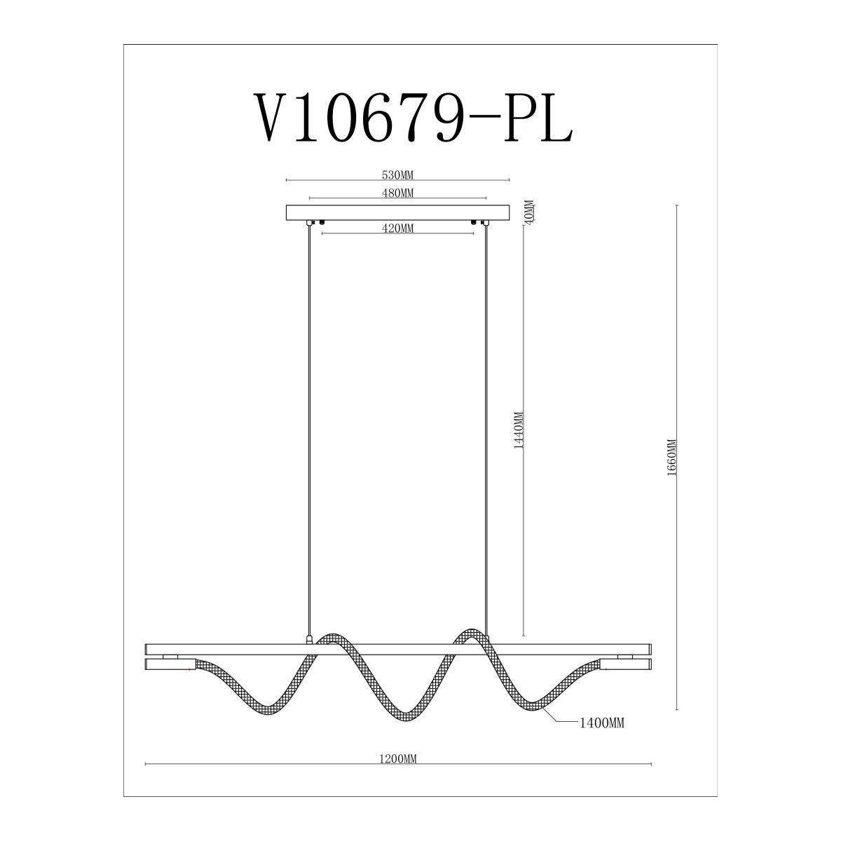 Светильник подвесной светодиодный Moderli V10679-PL True