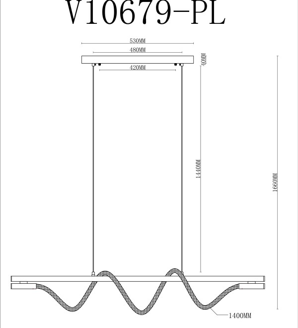 Светильник подвесной светодиодный Moderli V10679-PL True