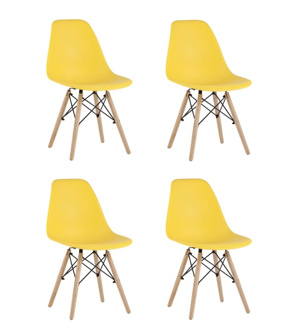 Стул Eames Style DSW желтый x4 (разборный каркас)