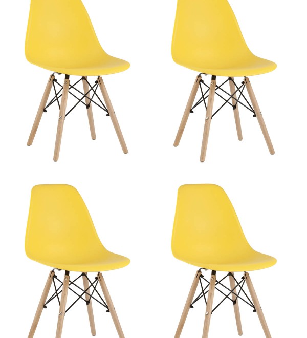 Стул Eames Style DSW желтый x4 (разборный каркас)