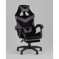 Кресло спортивное TopChairs MG-7019 велюр черно-серый