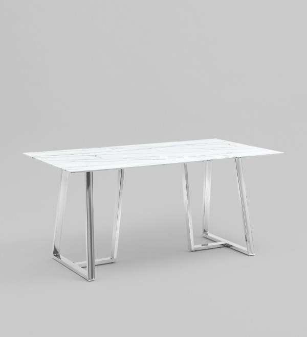 Стол обеденный Даллас 160*90 белый стеклянный