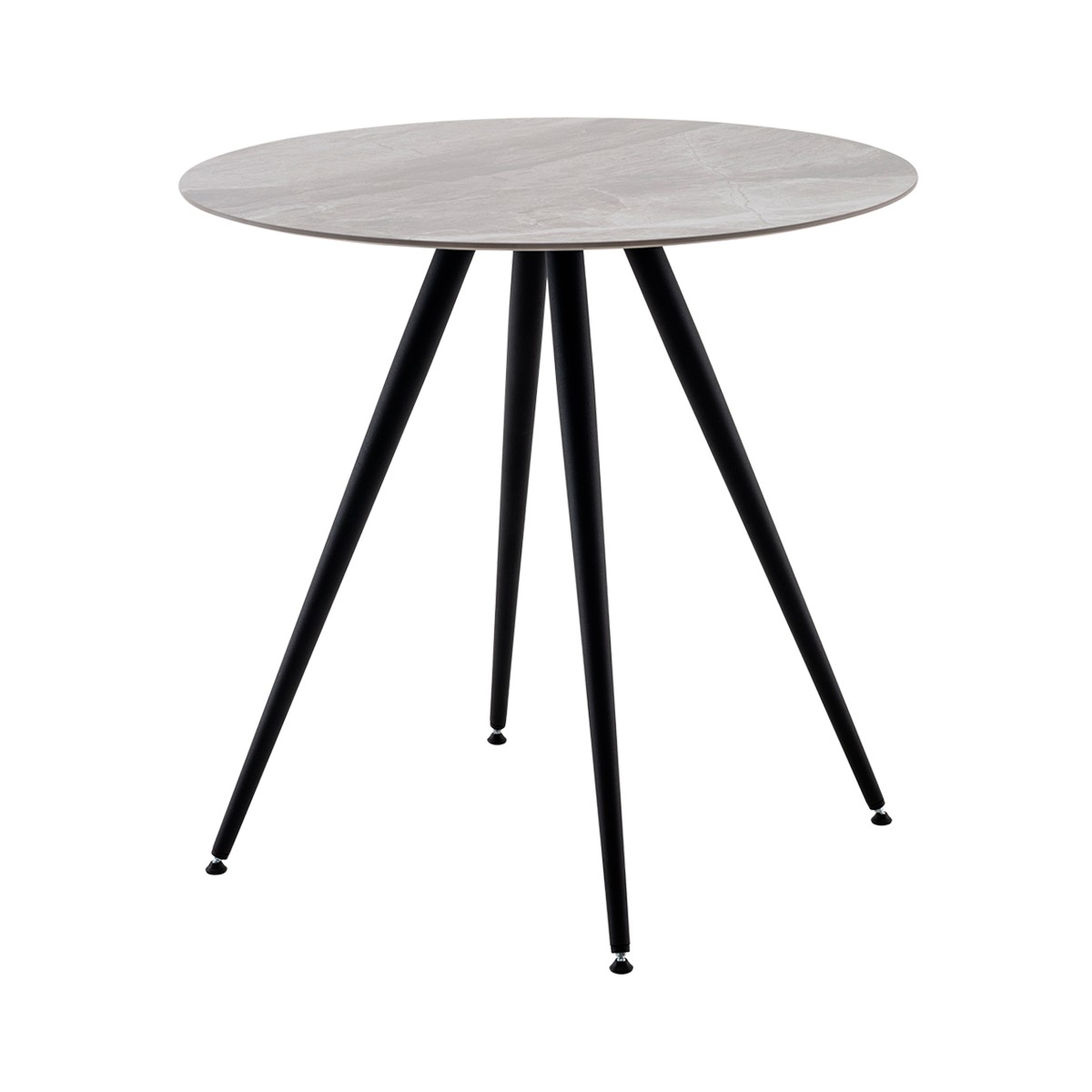Стол Ники круглый столешница керамика Italian light grey 800