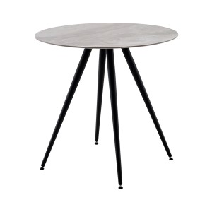Стол Ники круглый столешница керамика Italian light grey 800