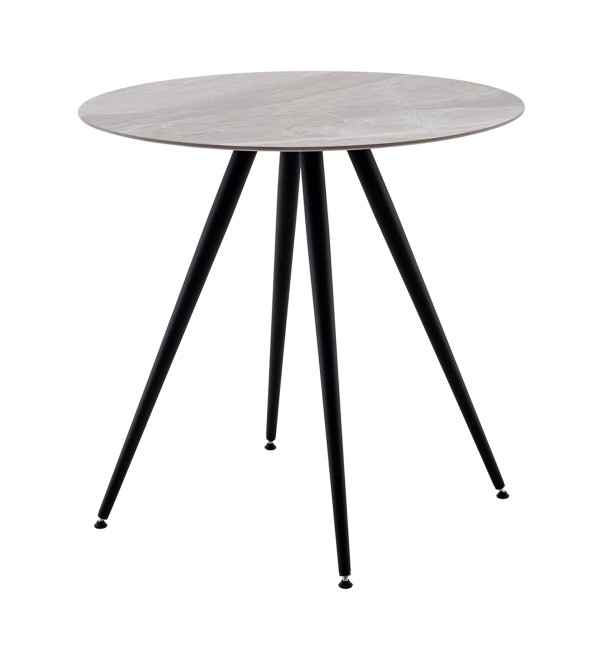 Стол Ники круглый столешница керамика Italian light grey 800