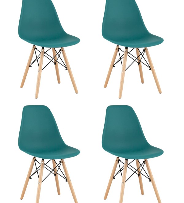 Стул Eames Style DSW темно-бирюзовый x4 (разборный каркас)