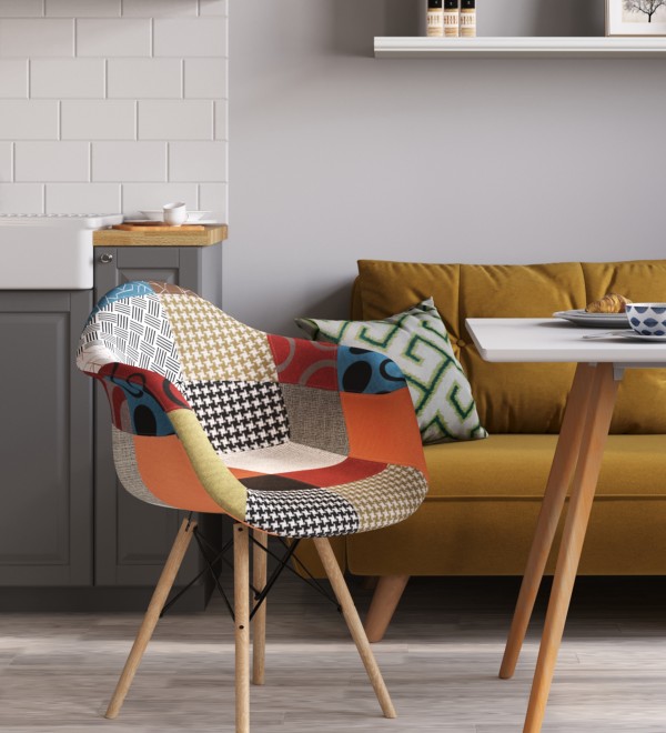 Кресло Eames DSW пэчворк