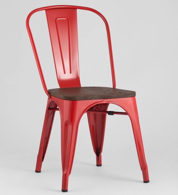 Стул TOLIX WOOD красный глянцевый
