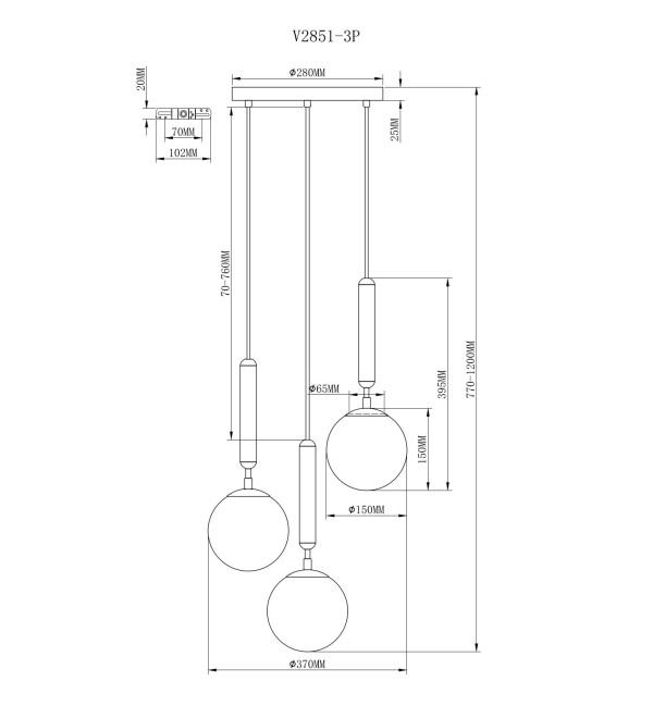 Подвесной светильник Moderli V2851-3P Host