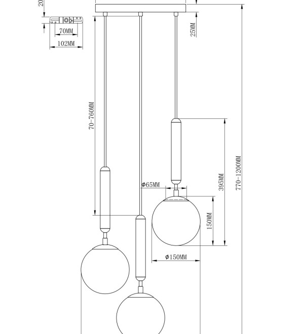 Подвесной светильник Moderli V2851-3P Host