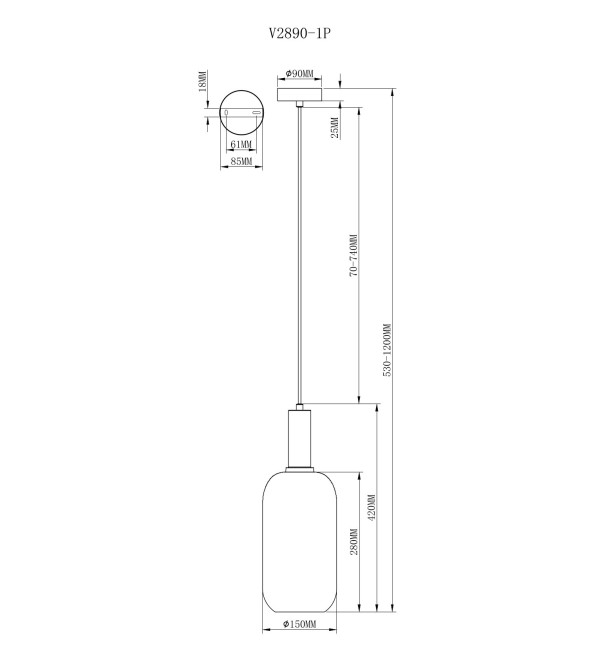 Подвесной светильник Moderli V2890-1P Martin