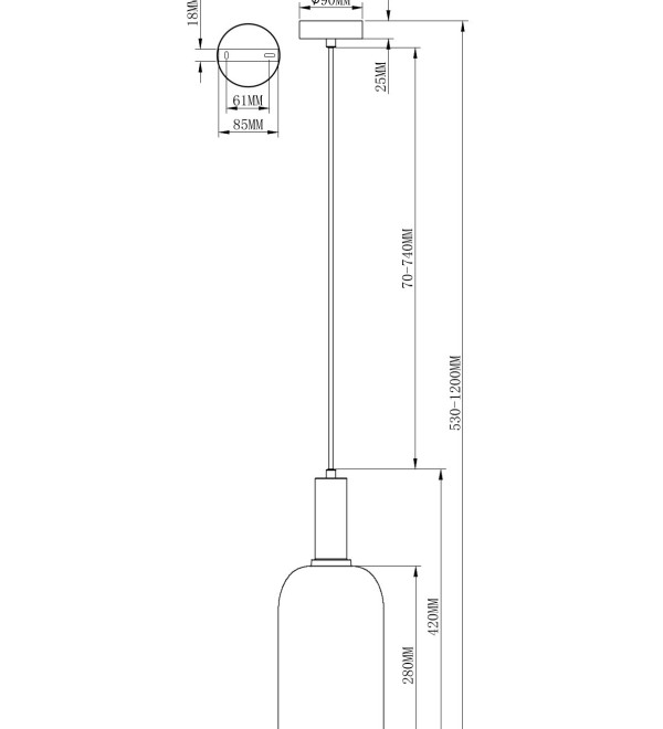 Подвесной светильник Moderli V2890-1P Martin