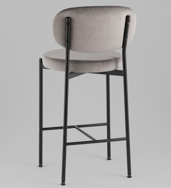 Стул полубарный Бриф VD велюр серый