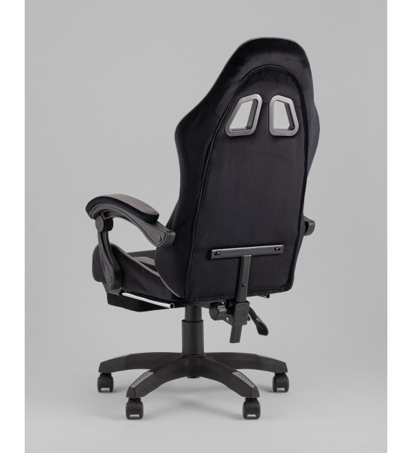 Кресло спортивное TopChairs MG-7019 велюр черно-серый