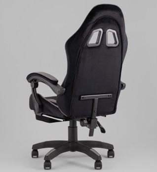 Кресло спортивное TopChairs MG-7019 велюр черно-серый